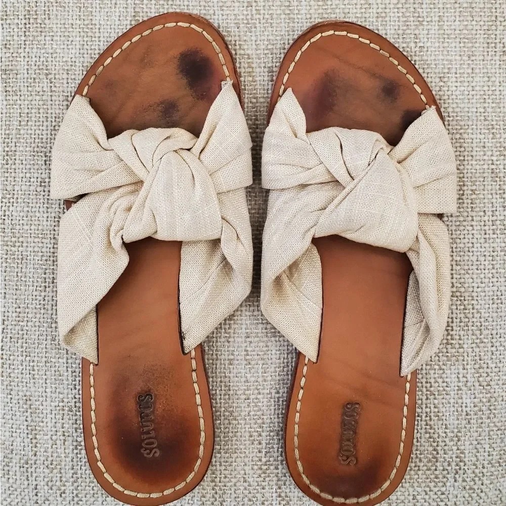 Saludos Knotted Slide Sandals Sz 7.5